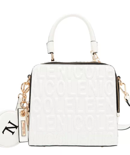 Embossed Elegance Cartera  White Nicole Lee
