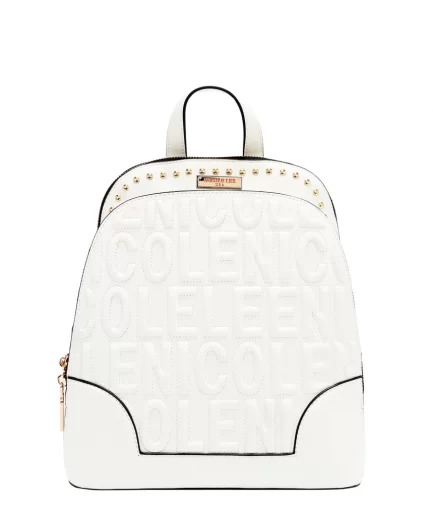 Embossed Elegance Mochila  White Nicole Lee